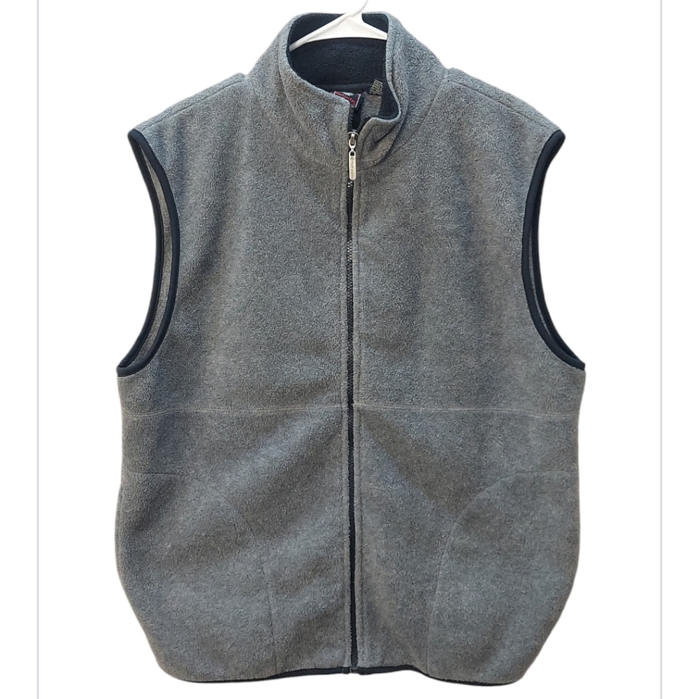 Foot Locker Unisex Gray Fleece Pocketed Full Zip Vest